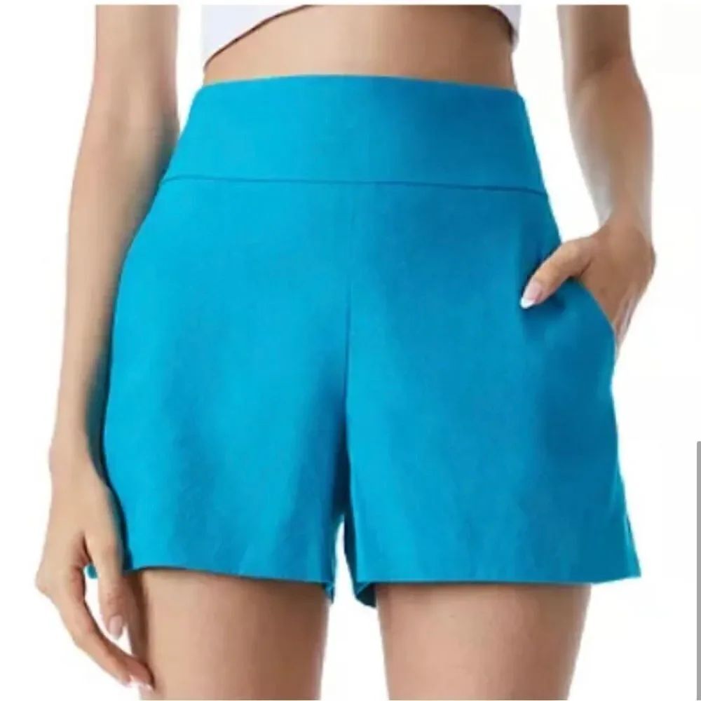 Alice & Olivia NWT Donald High Waisted Shorts in Ocean Blue $195
